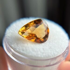 🧡 4.79 CT Natural CITRINE Bi-Color Golden Orange Pear Cut Gemstone